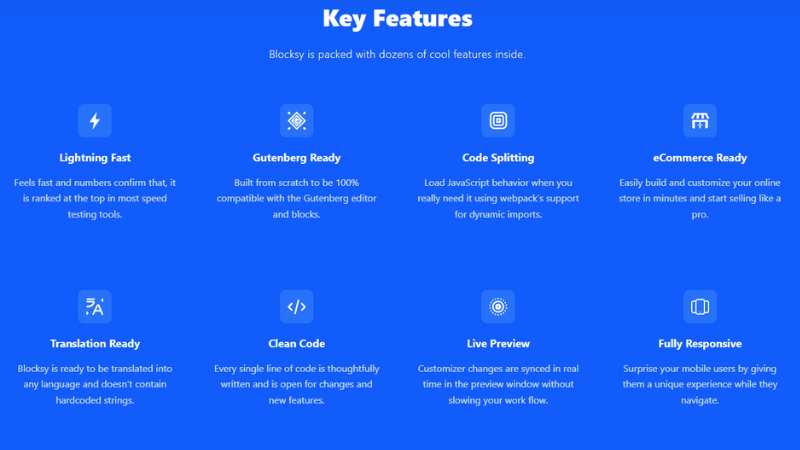 Wordpress Theme Blocksy Pro Key Features